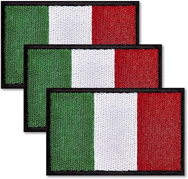 ZXvZYT 3 Pack Italy Flag بقع مطرزة أعلام إيطالية رقعة شعار عسكري لرفوف قبعة الملابس
