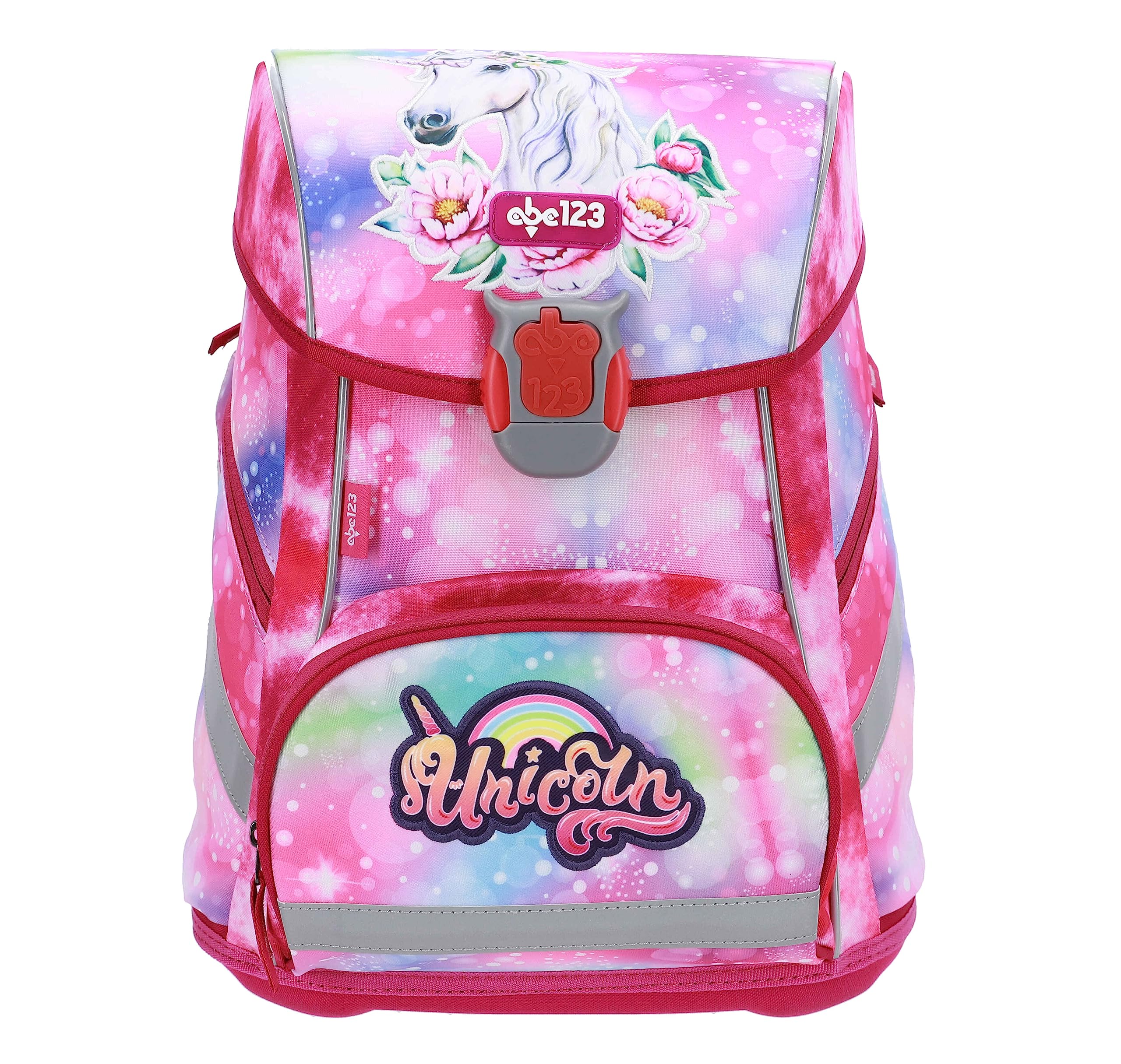Einhorn Schulranzen Set für Mädchen 1 Klasse | Tornister Schulrucksack für Grundschule | super leicht | ergonomisch und anatomisch ! inkl. Federmäppchen Sportbeutel Stiftetui