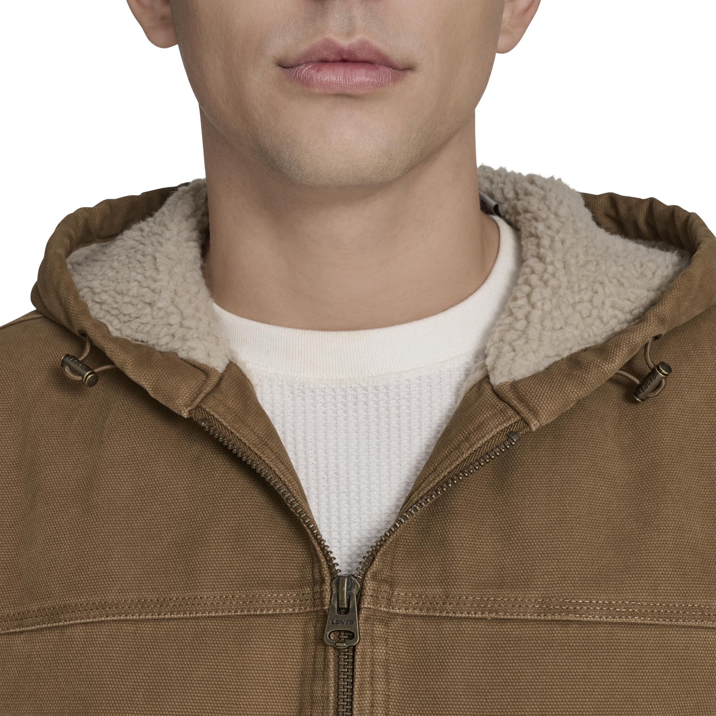 Levi's Herren Sherpa-kapuzenjacke aus Gewaschener Baumwolle Jeansjacke