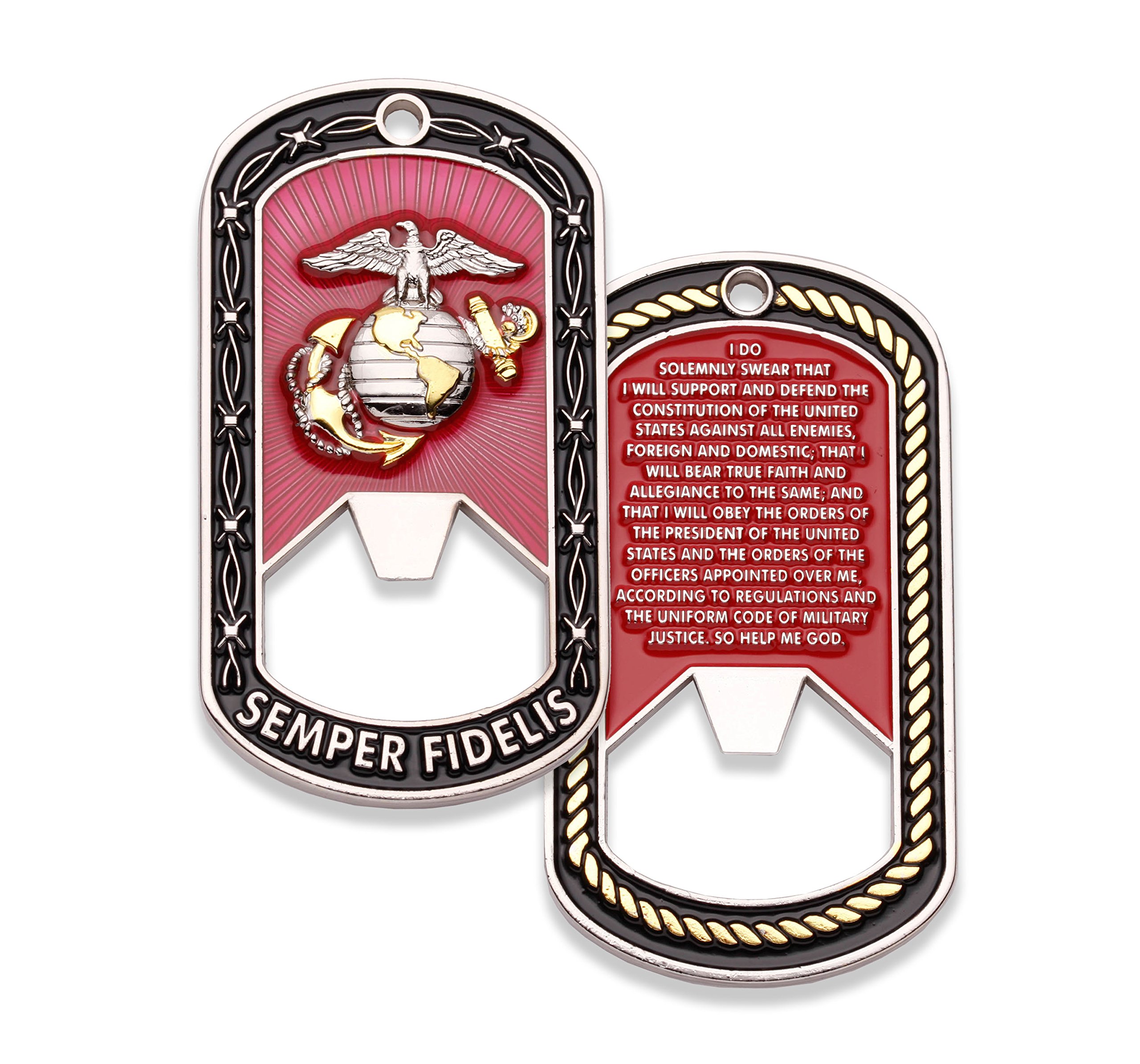 USMC Challenge Coin - Marine Corps Dog Tag Coins - Bottle Opener Coin - Designed by Marines FOR Marines - Officially Licensed Product - Coins For