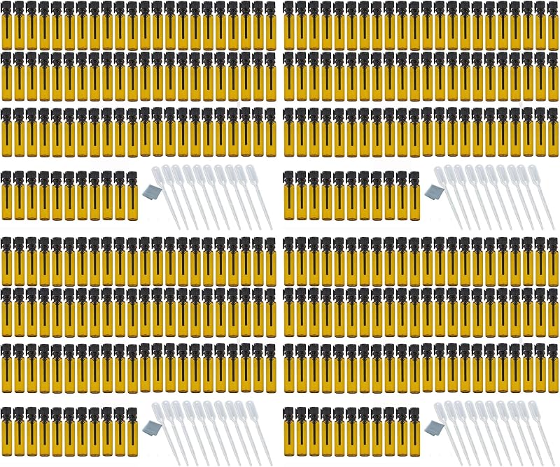 Elfenstall Frascos de vidro âmbar de 1 mL com pipetas de 0,5 mL, pacote com 4