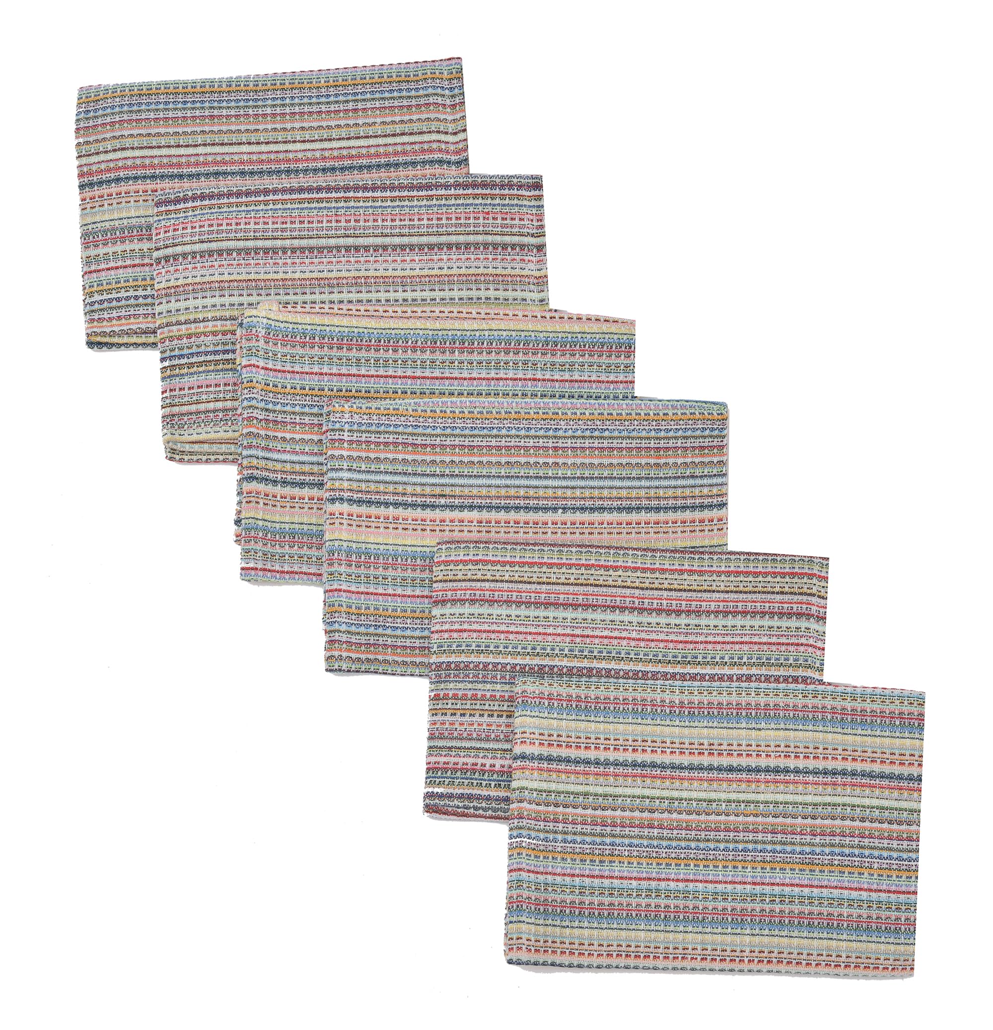 Sami Studios Table Napkins Cotton for Home, Soft & Absorbent Hand Towel for Dining Kitchen Cleaning & Quick Drying of Plates & Glasses, 45 x 45 cm, Hamlet Stripes - Multi Colors Set of 6 (B0D6NFB3V2) Amazon Price History, Amazon Price Tracker
