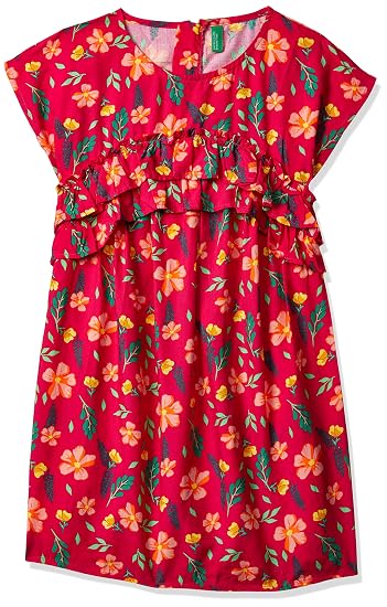 United Colors of Benetton Girls A-Line Knee-Long Dress