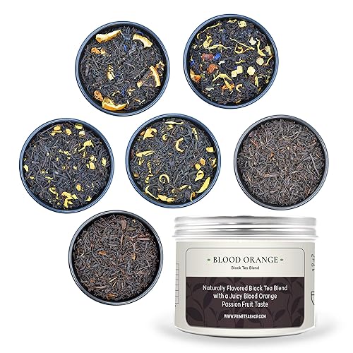 Prime Tea - Juego de muestras de té negro - Caja de té de frutas variada con hierbas, frutas y especias mezclas de té de hojas sueltas, surtido