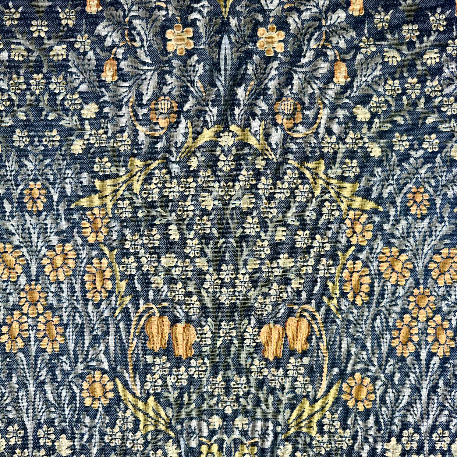 Tapestry Fabric - William Morris Blackthorne Slate Grey - Medium Heavyweight Upholstery Curtain - Soft Furnishing Material - Per Metre