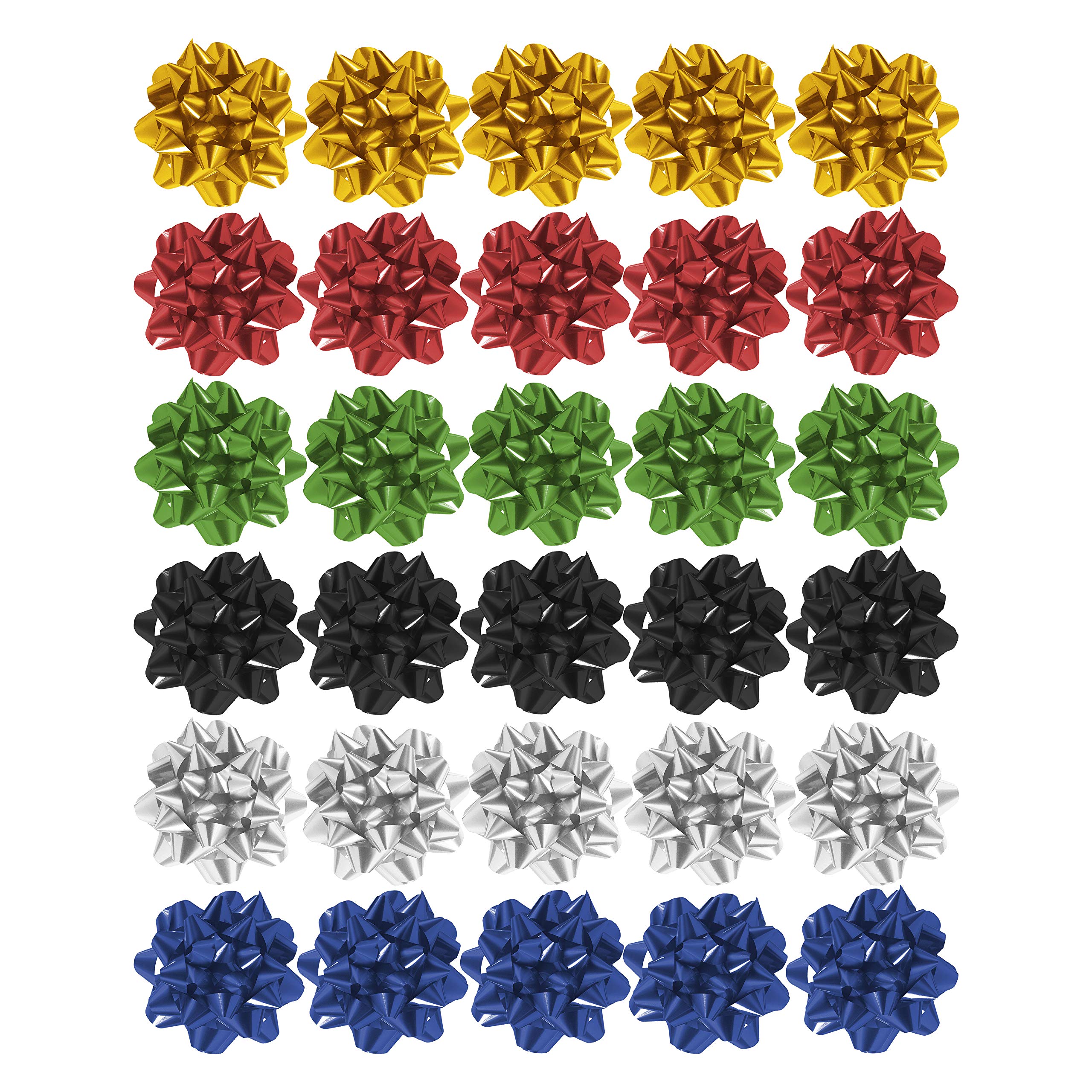Robelli Multicolor Pack Of 30 Mini Assorted Colour Metallic Gift Bows - 3Cm