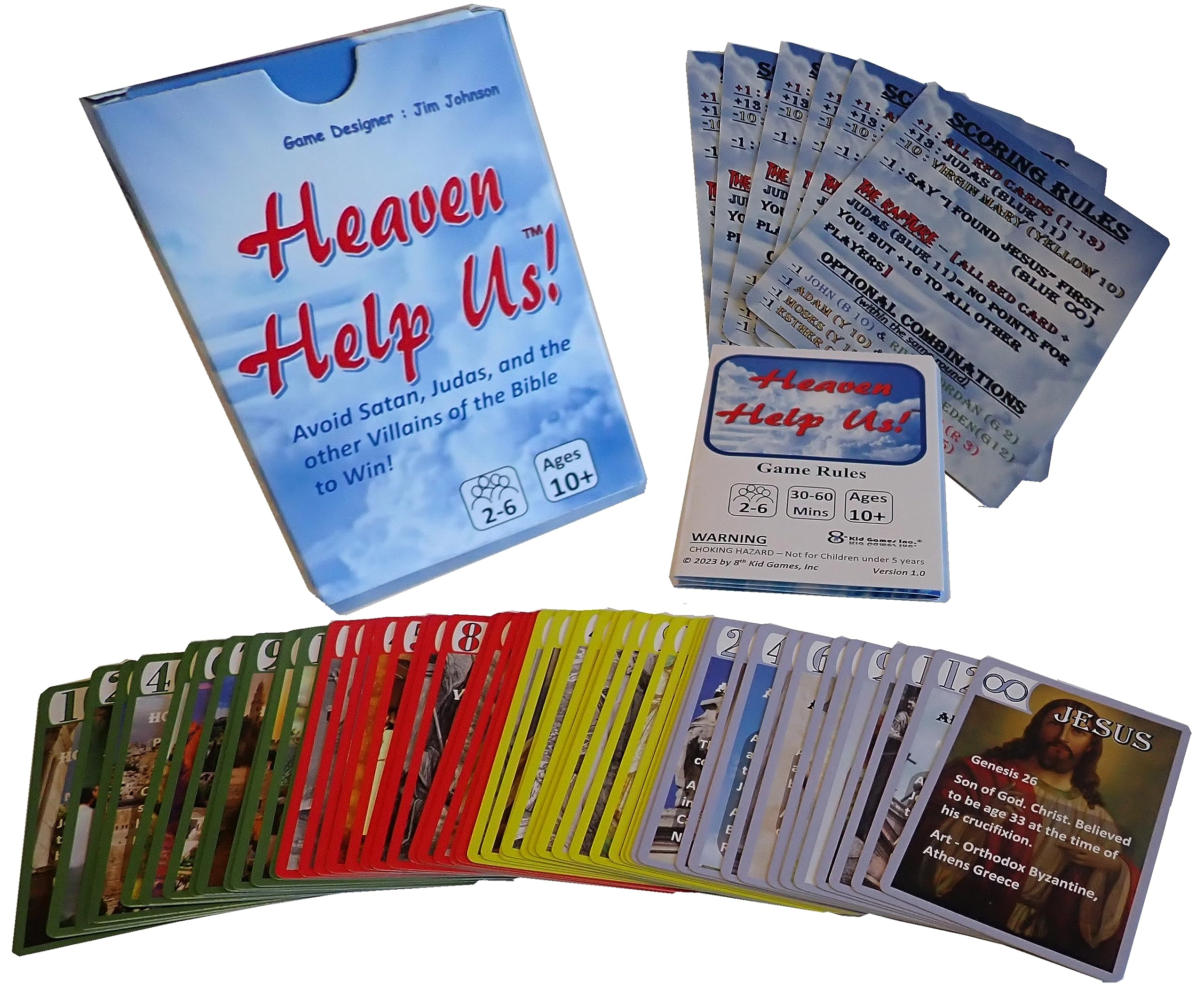 8th Kid Games - Heaven Help Us! Family Game with Bible Theme - Fun, Competitive, and Educational. Ages 10+, Teens, Adults - A