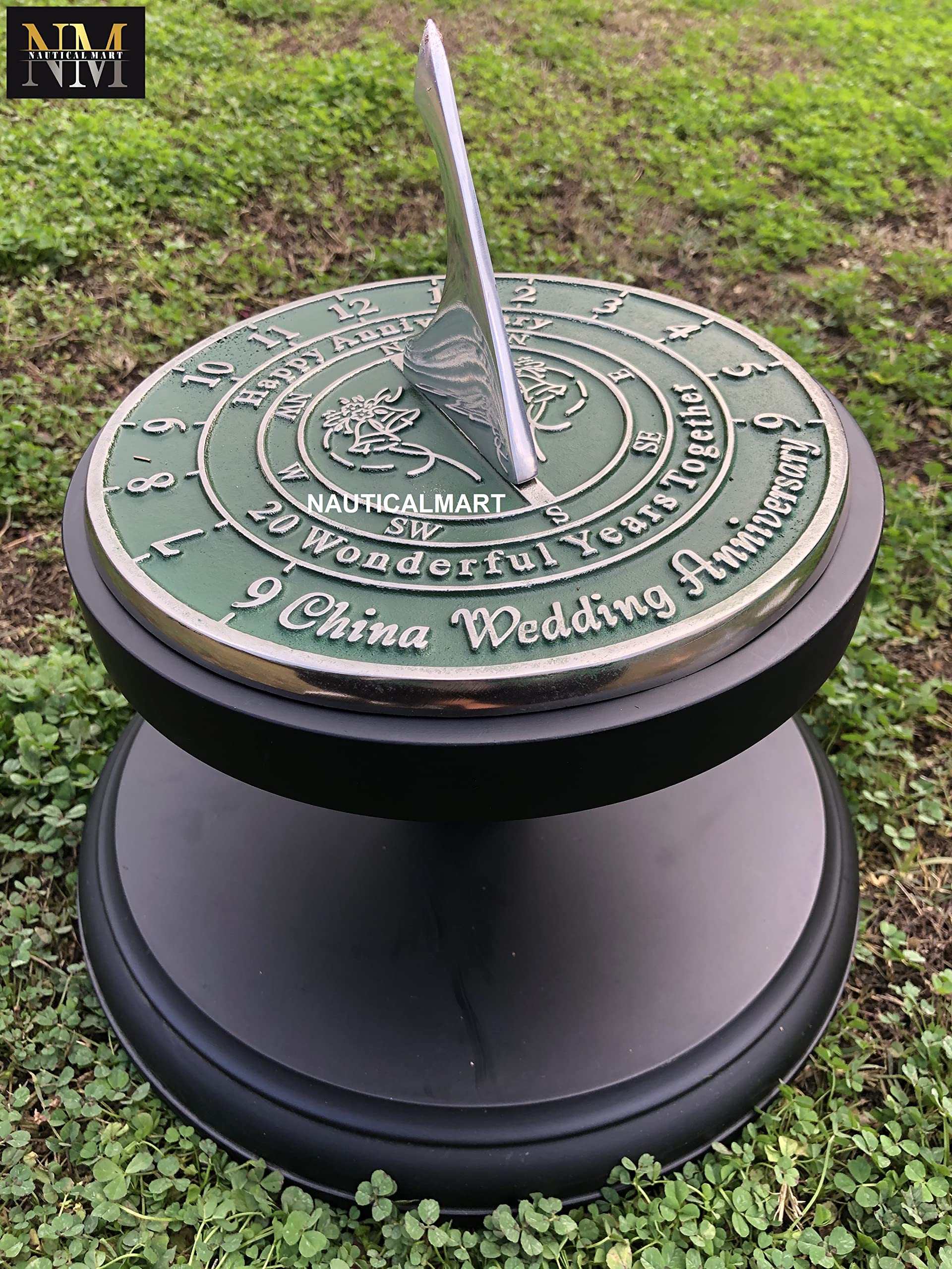 Amazon.co.jp: NauticalMart 20周年 中国 結婚記念日 日時計ギフト 彼