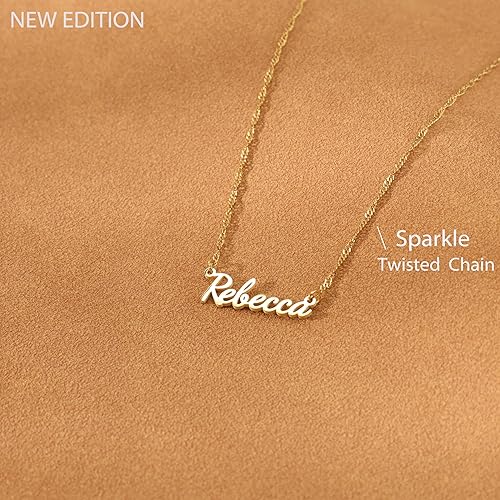 Miniatura 2 de DayOfShe Collares personalizados con nombre pequeño para bodas, regalos de dama de honor, regalos de cumpleaños para mejor amiga, chapado en oro de