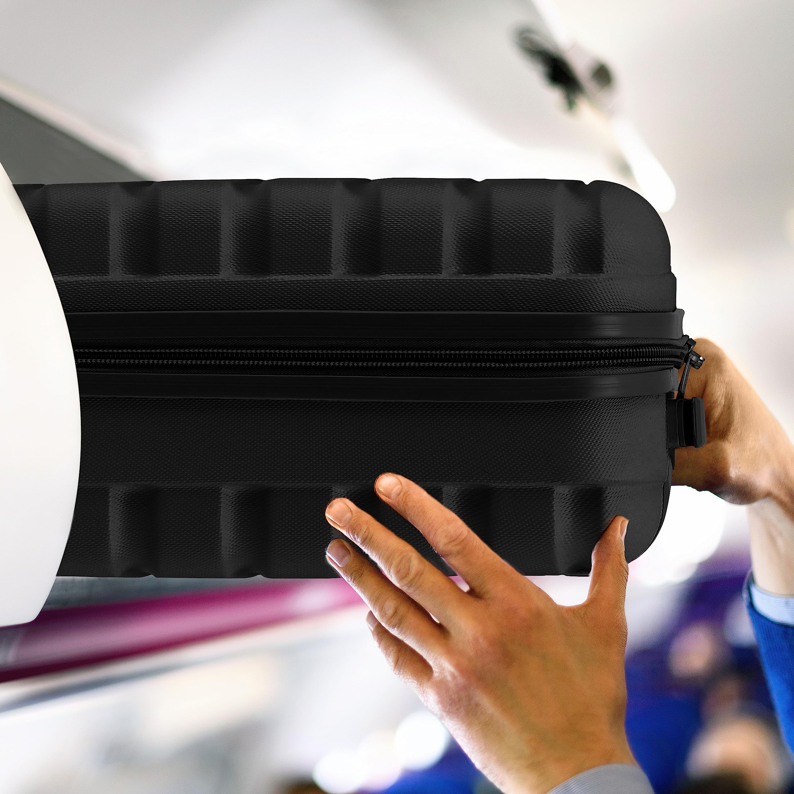 Flight Knight EasyJet Cabin Bag 45x36x20, Underseat, Lightweight Small Durable 4 Wheel Cabin Suitcase, Maximum Carry-On Size, ABS Hard Shell, 10kg Hand Luggage Bag- 45 x 36 x 20 cm Travel Bag