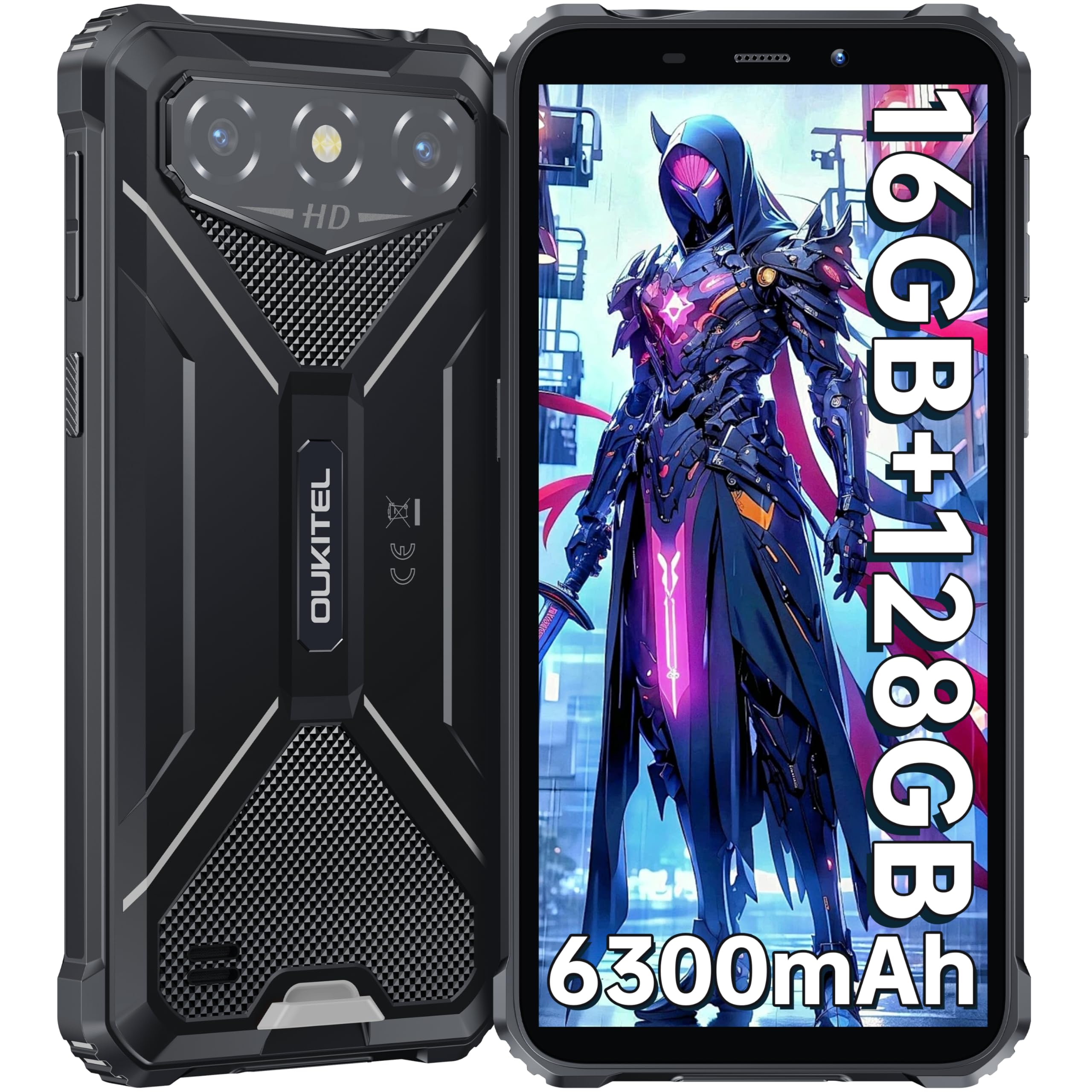 OUKITEL G3 Rugged Smartphone - 16GB RAM+128GB ROM/1TB Expandable