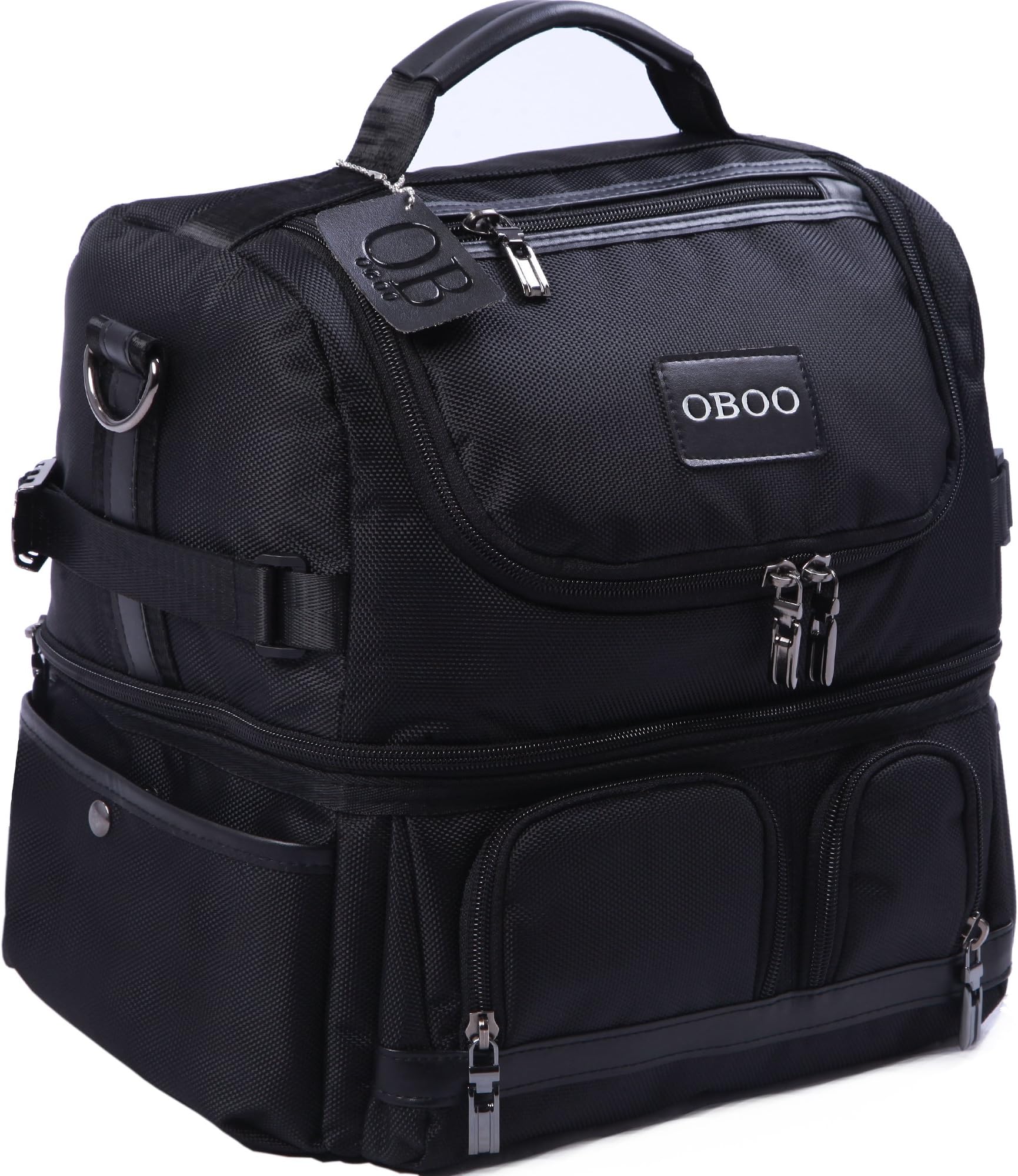 Niseeu Adult Lunch Box Insulated Lunch Bag,Double Reusable Waterproof Large Cooler Tote with Shoulder Strap for Women&Men(Black, 12Can)
