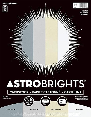 NEENAH Paper Metallic CARDSTK 8.5, Astrobrights, 4 colores6 cada uno