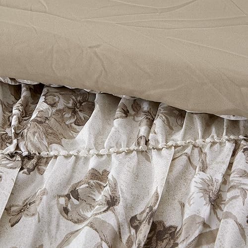 Miniatura 6 de Modern Threads Brielle - Juego de edredón alternativo con estampado floral de 6 piezas, para todas las estaciones, con fundas a juego, almohadas