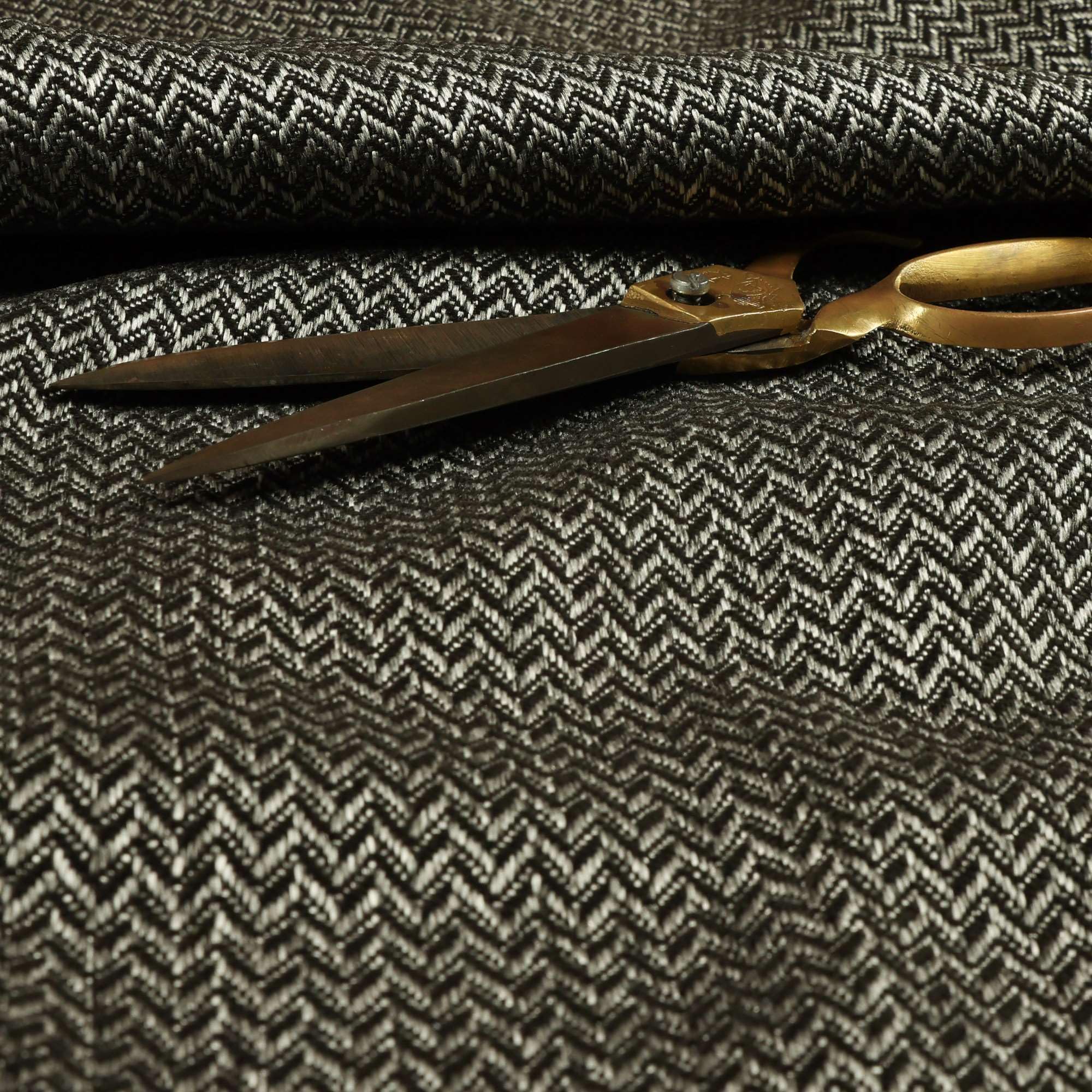 Redbrick Mill Fabrics Flame Retardant Herringbone Weave Chenille Grey Colour Upholstery Furnishing Fabric (Per Metre)