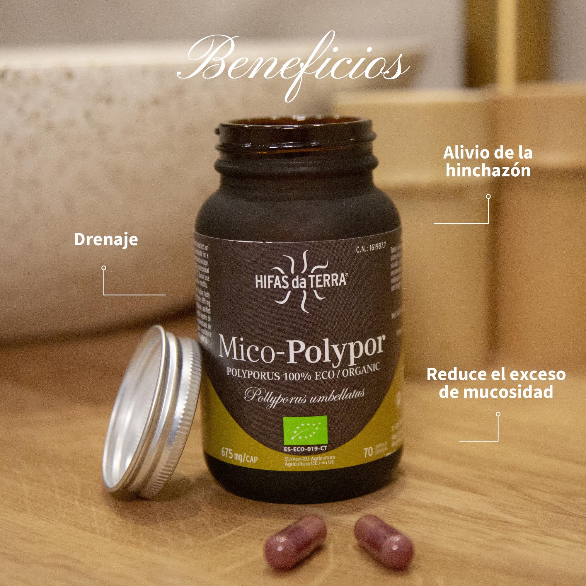 HIFASDATERRA MICO POLYPOR (polyporus) HDT 70cap. – complément complet proposé en gélules pratiques, boîte de 70 gélules, recommandé en complément d’une alimentation équilibrée et convient à ceux qui p