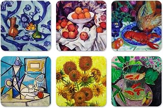 Coasters for Drinks  6 Pcs Cork Back Coasters with Funny Prints  Art Series Bar  - Compare price