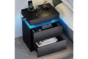 LIKIMIO Nightstand with Charging Station: Illuminate Your Nights