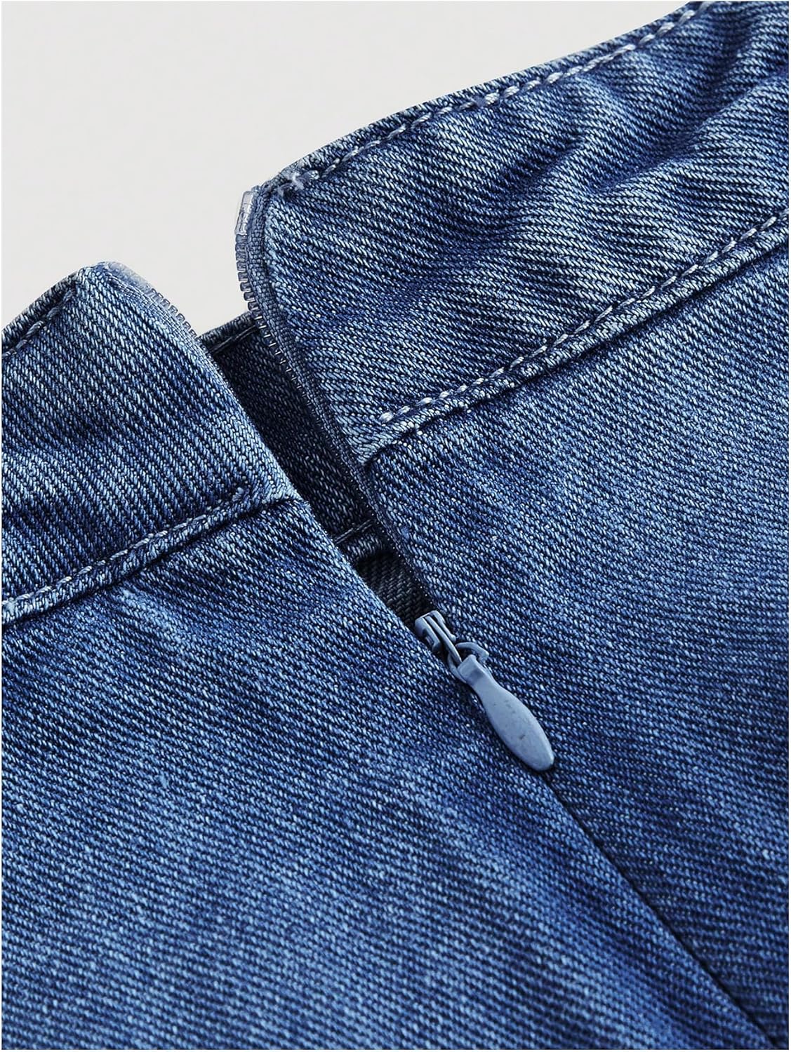 Floerns Women's Plus Size High Waist Denim Skirt Wrap Front Bow Bodycon Mini Skirt - Image 3