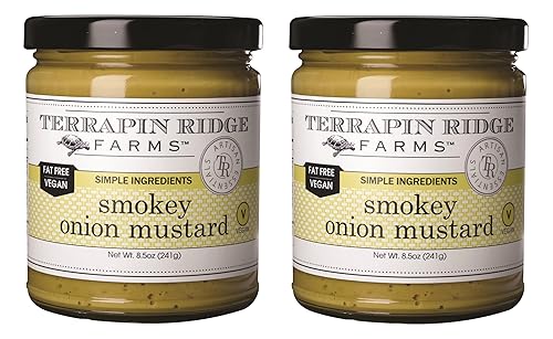 Terrapin Ridge Farms Smokey Onion Gourmet Mustard - Dos frascos de 8.5 onzas