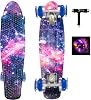 Sumeber Skateboard Mini 22 بوصة Cruiser Skateboard مع عجلات مضاءة لوحة تزلج كاملة للأطفال المبتدئين الشباب المراهقين مع كل واحد في التزلج T-Tool