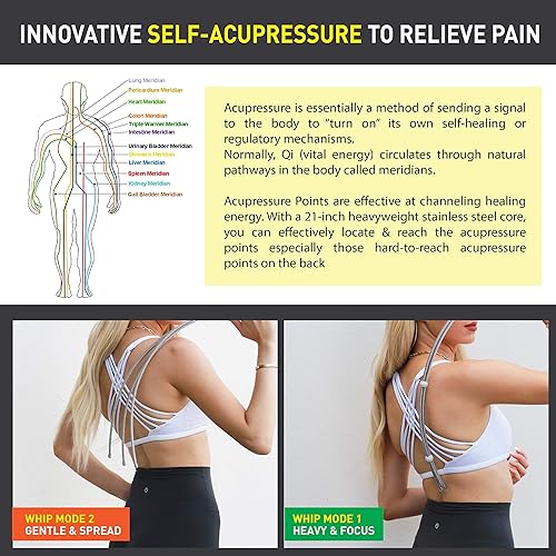 Miniatura 5 de Stinger Herramienta de terapia de masaje de EE. UU., Bola de masaje y látigo, Espalda, Cuello, Masaje de hombro, Alivio del dolor, Alivio del dolor