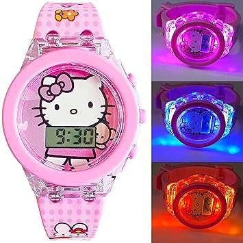 Brishti Cute Cat Multicolor Glowing Light Digital Wrist Watch for Girl's (Best Return Gift for Boy's and Girl's)