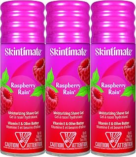Skintimate Raspberry Rain Moisturizing Shave Gel for Women, 3 Pack 7oz - Vegan, Vitamin E, Olive Butter for Smooth Shave