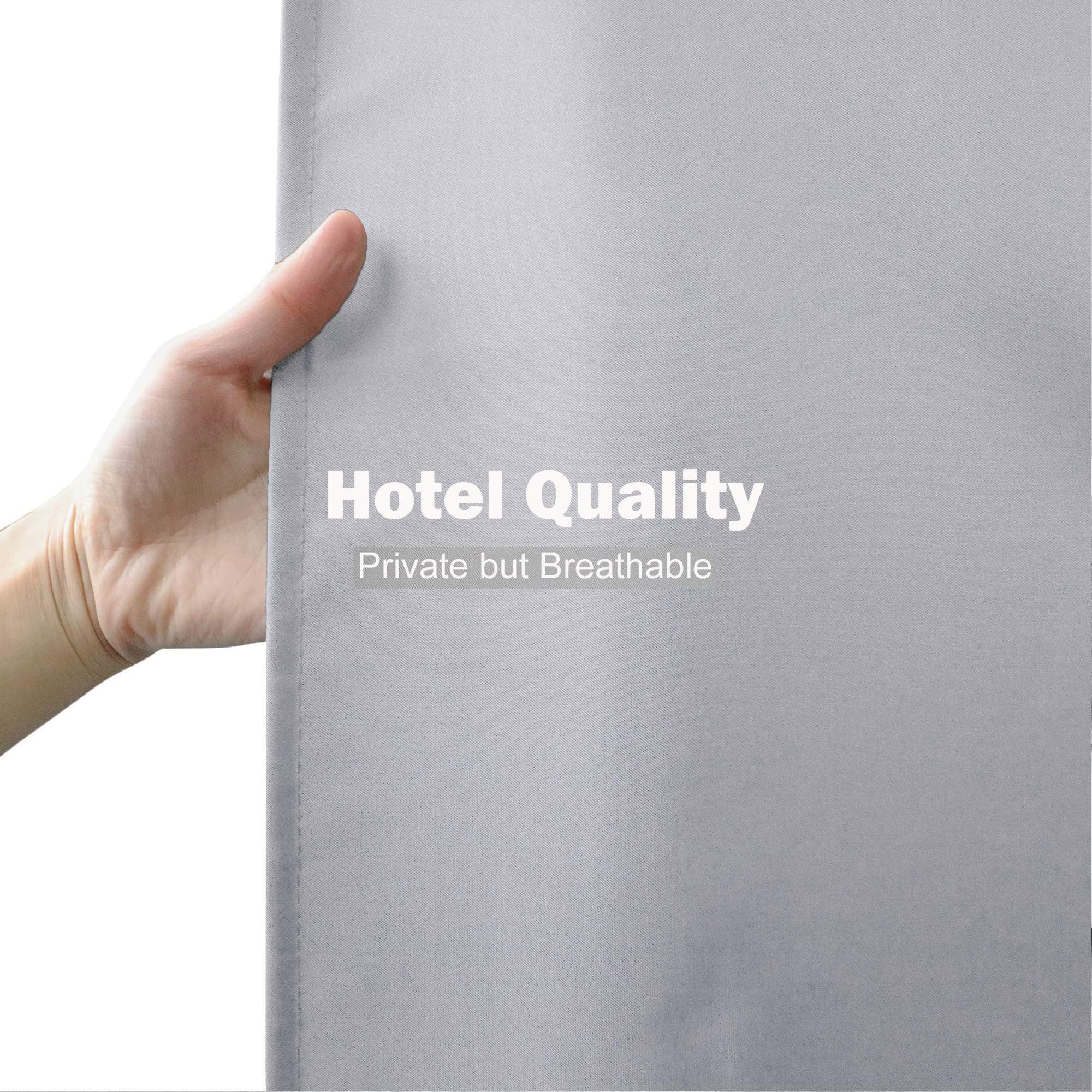 Tenda da doccia impermeabile, 80 x 240 cm, lavabile in lavatrice, qualità alberghiera, in tessuto grigio tinta unita ed elegante, perfetta per uso domestico o in hotel