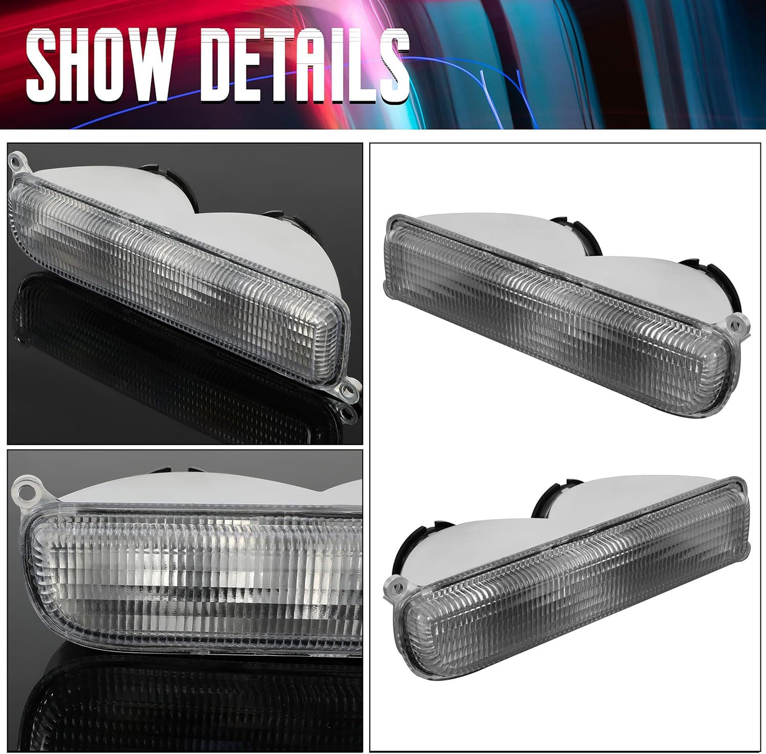 ECOTRIC Corner Lights+Signal Lights Compatible with 1997-2001 Jeep Cherokee XJ Chassis Only Clear Corner Lights&Bumper Signal Lights 4Pcs