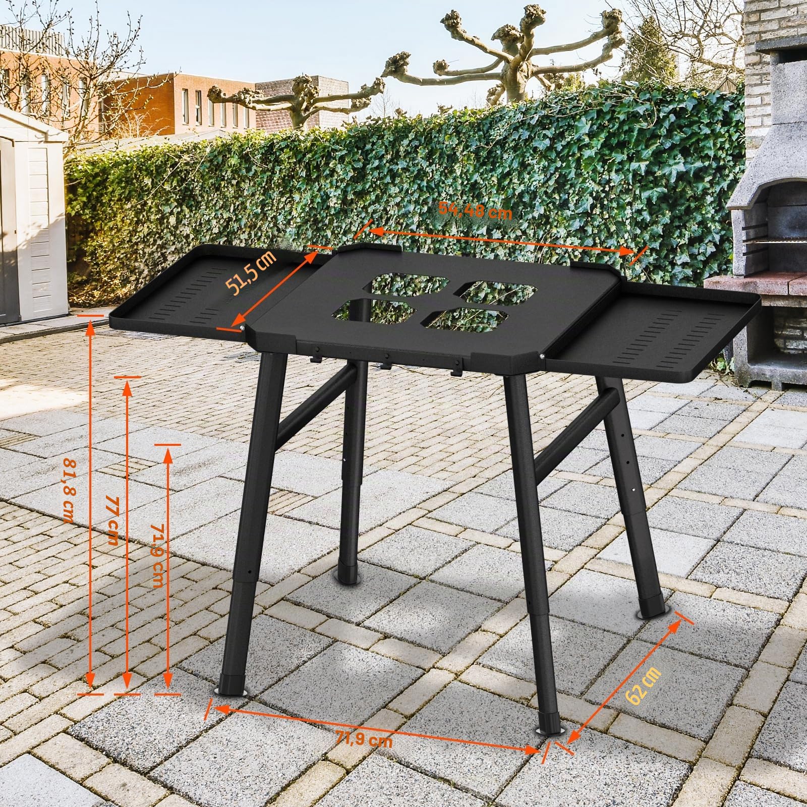 Support de barbecue pour four extérieur Ninja Woodfire et support de barbecue, support mobile pour Ninja Woodfire avec table d'appoint, support de four à pizza, accessoires de barbecue