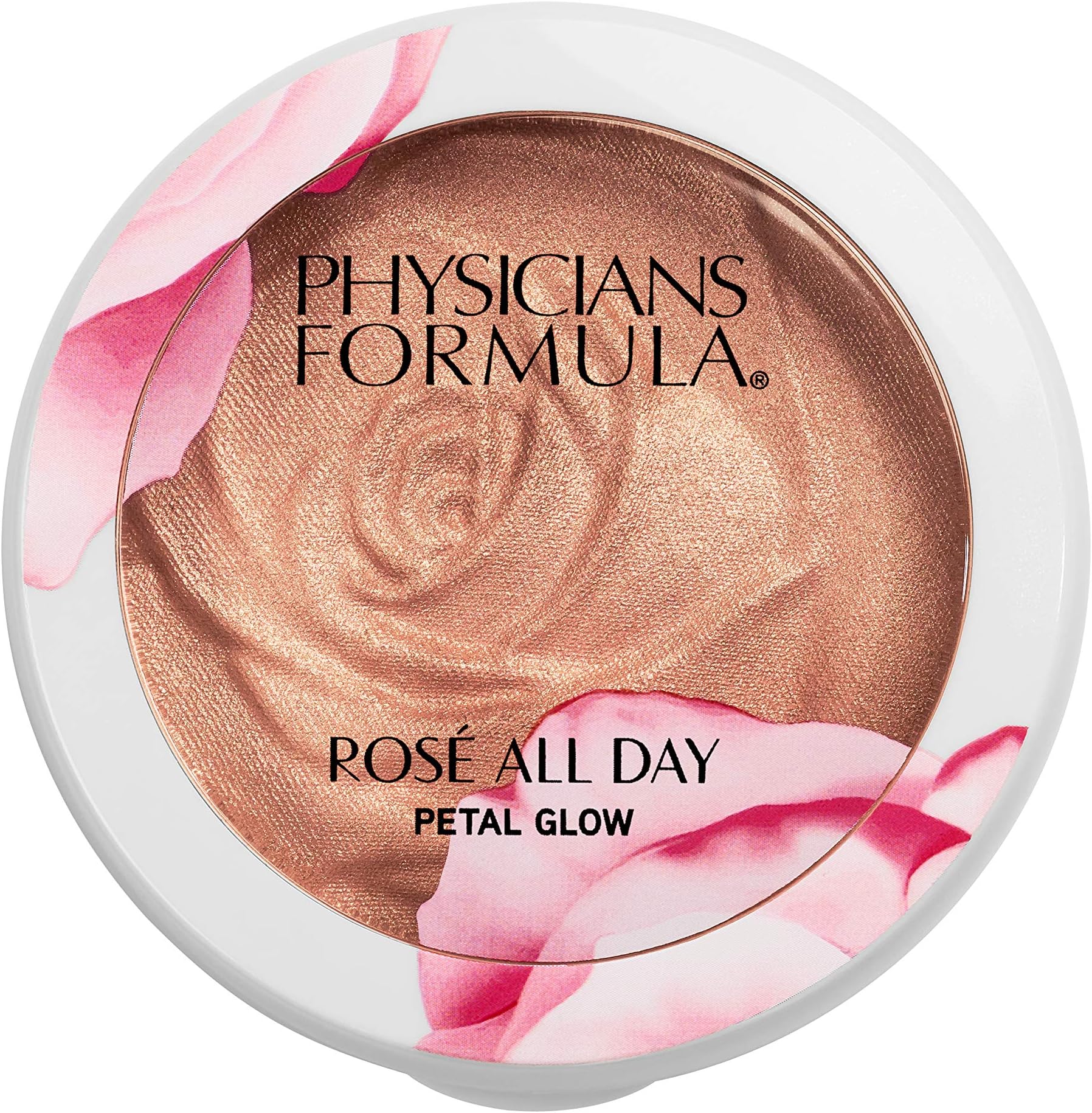 Rosé All Day Petal Glow - Highlighter for a Glowing Finish and a Long-Lasting Effect - For All Skin Tones - with Kakadu Plum, Rose Water, Goji, & Tightening Agents - Petal Pink