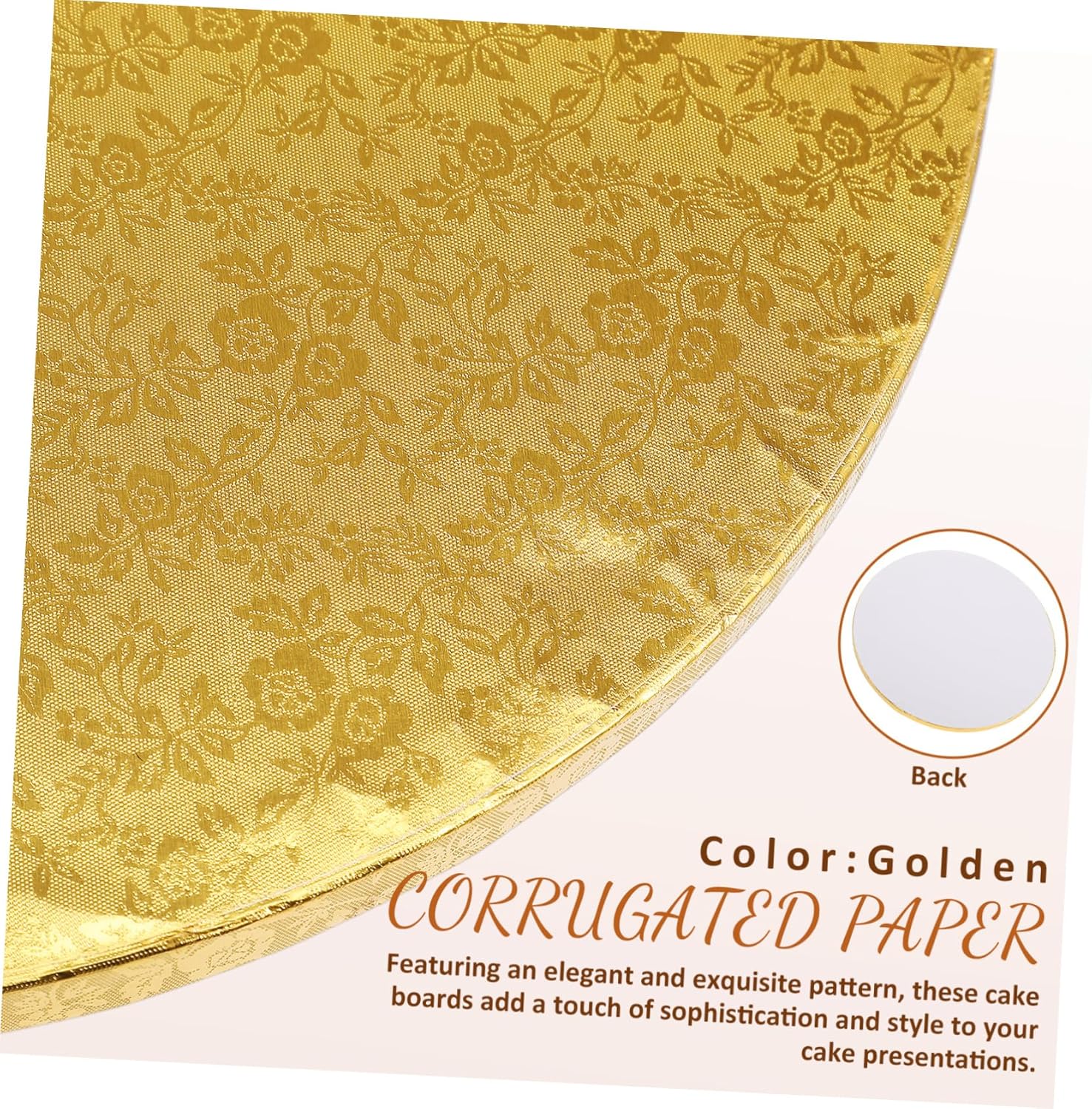 10pcs Gold Corrugated Paper Cake Boards Sturdy Base for Cakes Elegant Display for Birthdays and Events Enhanced Stability for Safe Transport