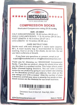 Compression Socks for Wide Calf - Ankle and Arch Support | Firm Gradient Support. Knee High Plus Size Premium Sock (gray, 2X WIDE)