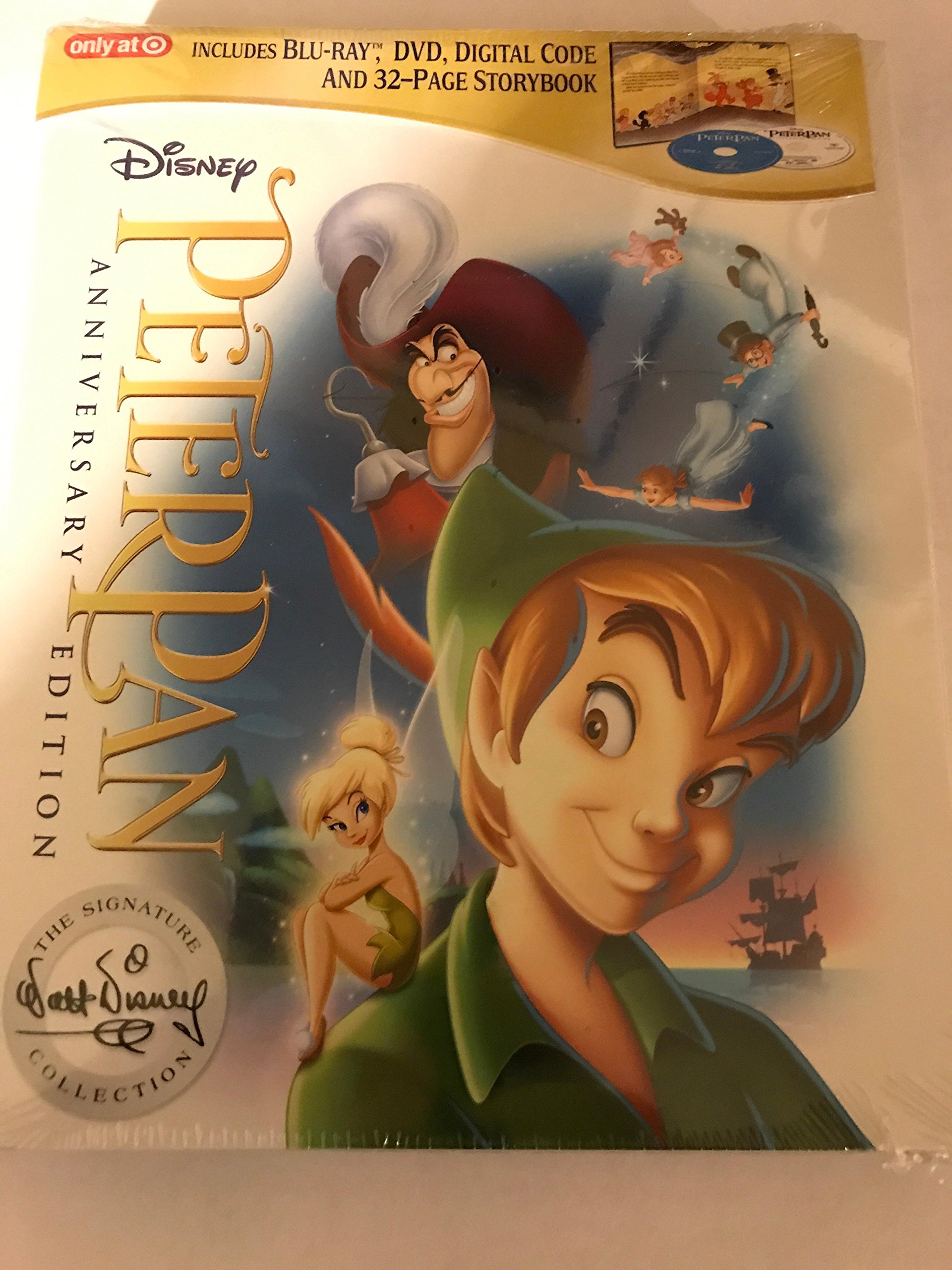 Peter Pan Anniversary Edition Blu-Ray Dvd 2018 Target Exclusive with 32 page Storybook