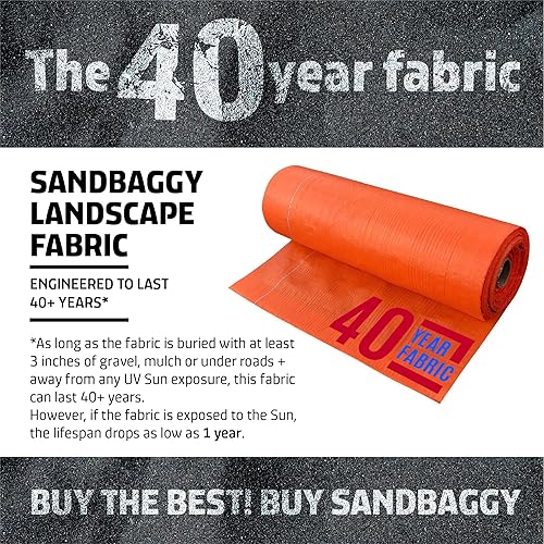 Miniatura 5 de Sandbaggy Barrera contra malas hierbas de color naranja, ideal como tela de paisaje bloqueador de malezas, menos absorción de calor en comparación