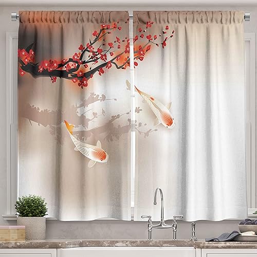 Miniatura 16 de Lunarable Cortinas de cocina para cuarto de bebé, estilo de dibujos animados, maquinaria pesada, camión, grúa, mezclador, construcción de tractor,