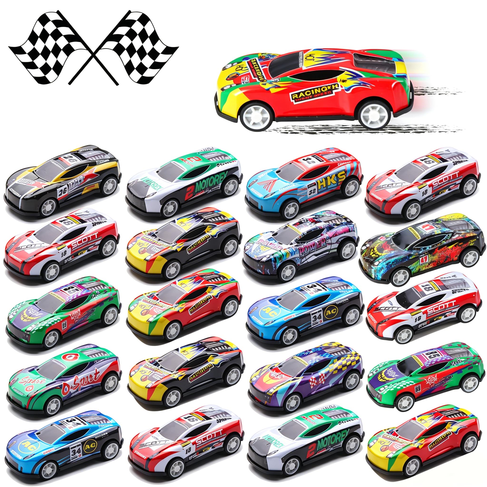 30 pack pull back cars for kids, mini cars toy bulk party favor race cars toys, bulk small pull back car toys for treasure box, goodie bag stuffers, pinata fillers for boys girls toddlers