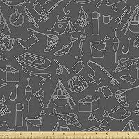 Vista 58 de Ambesonne Tela de Mariposas por Yarda, Patrones de Mariposas Estacionales Alegres Selva Tropical Naturaleza Salvaje Ilustración, Tela Decorativa