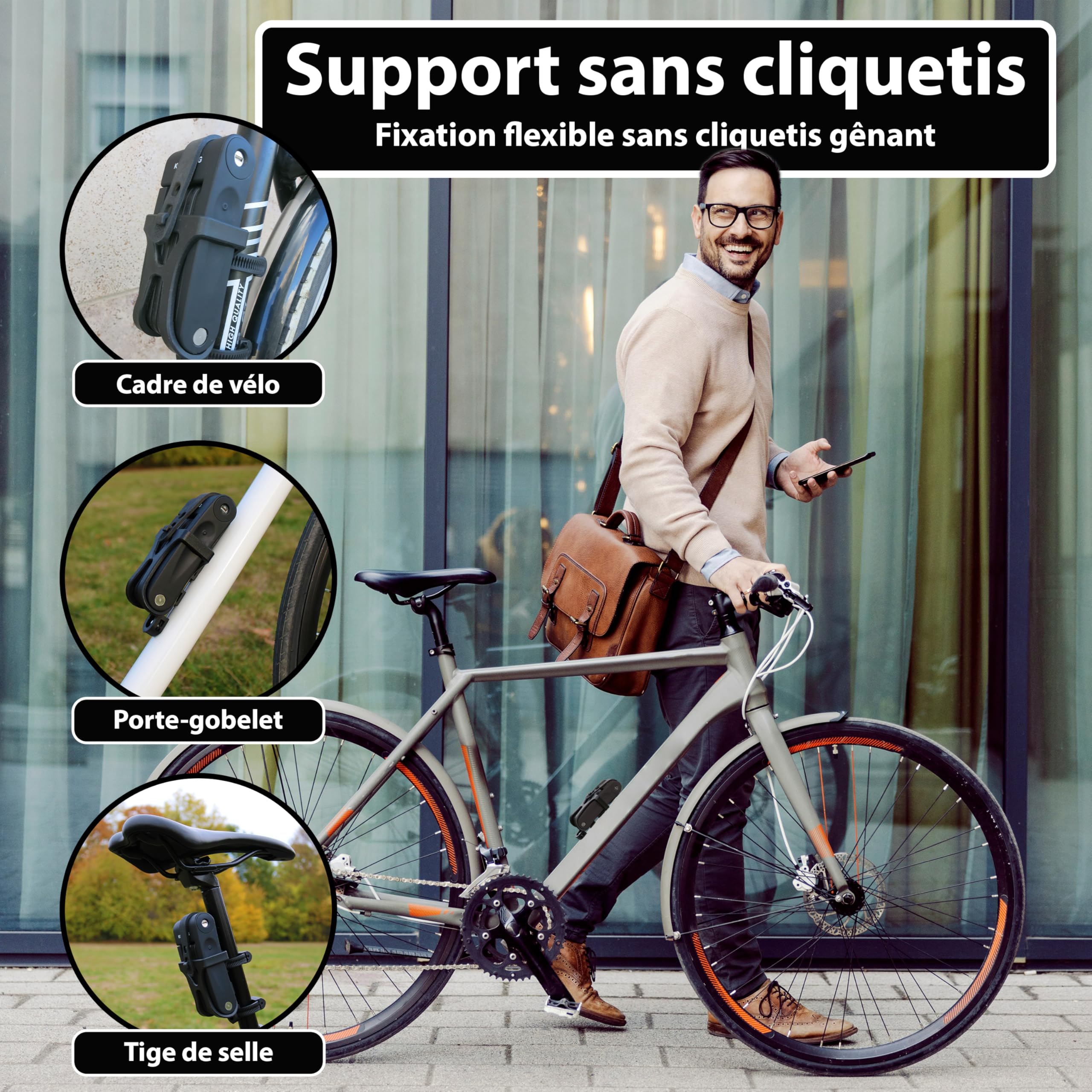 KOHLBURG Antivol pliable léger - 680 g léger et 70 cm de long avec support | Antivol velo en acier trempé, aussi comme antivol velo electrique, ebike et cadenas trotinette electrique