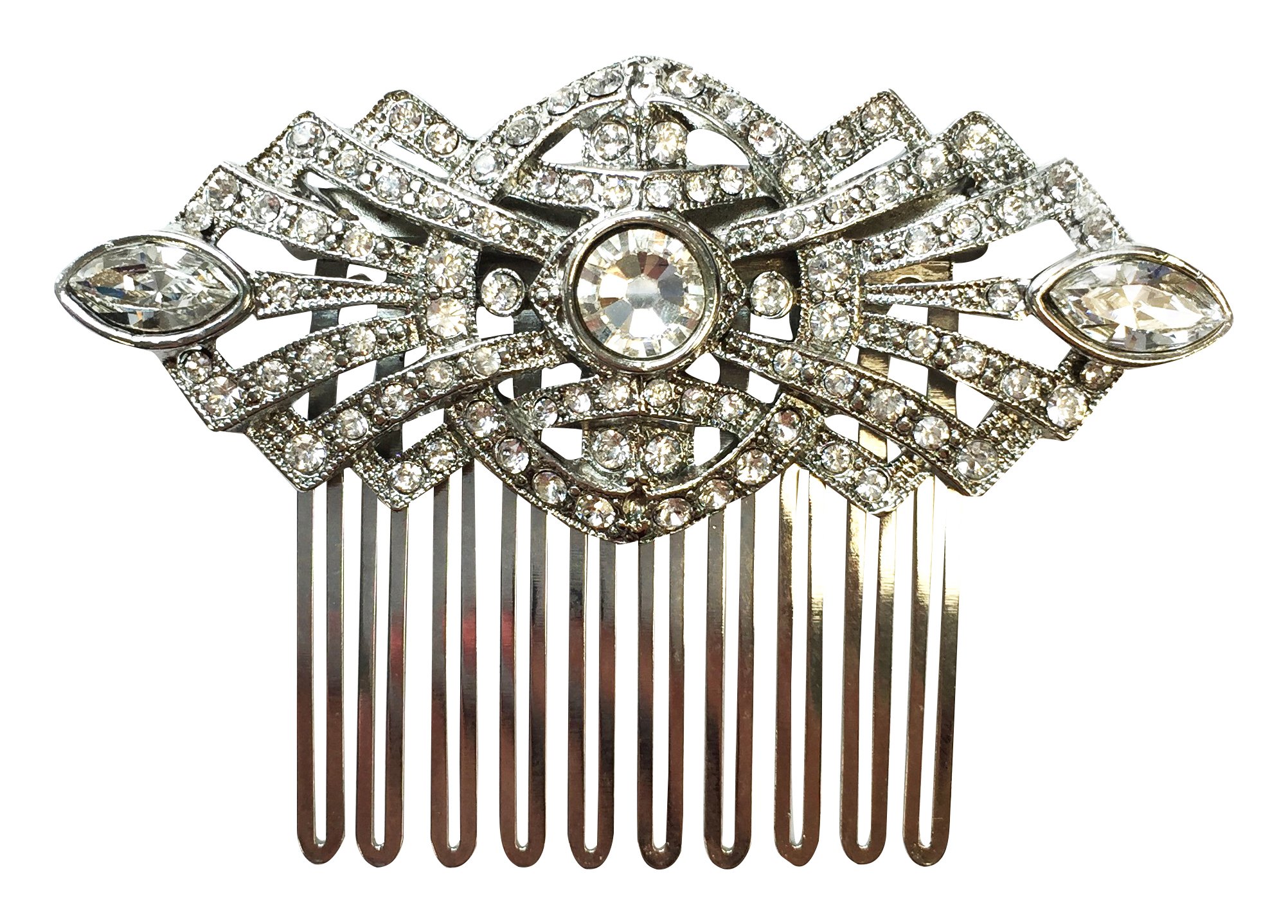 Ben-Amun Silver Crystal Bridal Hair Comb Crystal Bridal Hair Comb Crystal Wedding Hair Accessory  main image 3