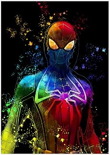 Avengers Painting, Spiderman Movie Poster, Spider-man Wall Art Print, Marvel Universe Graffiti Art Home Decor - Cotton Paper