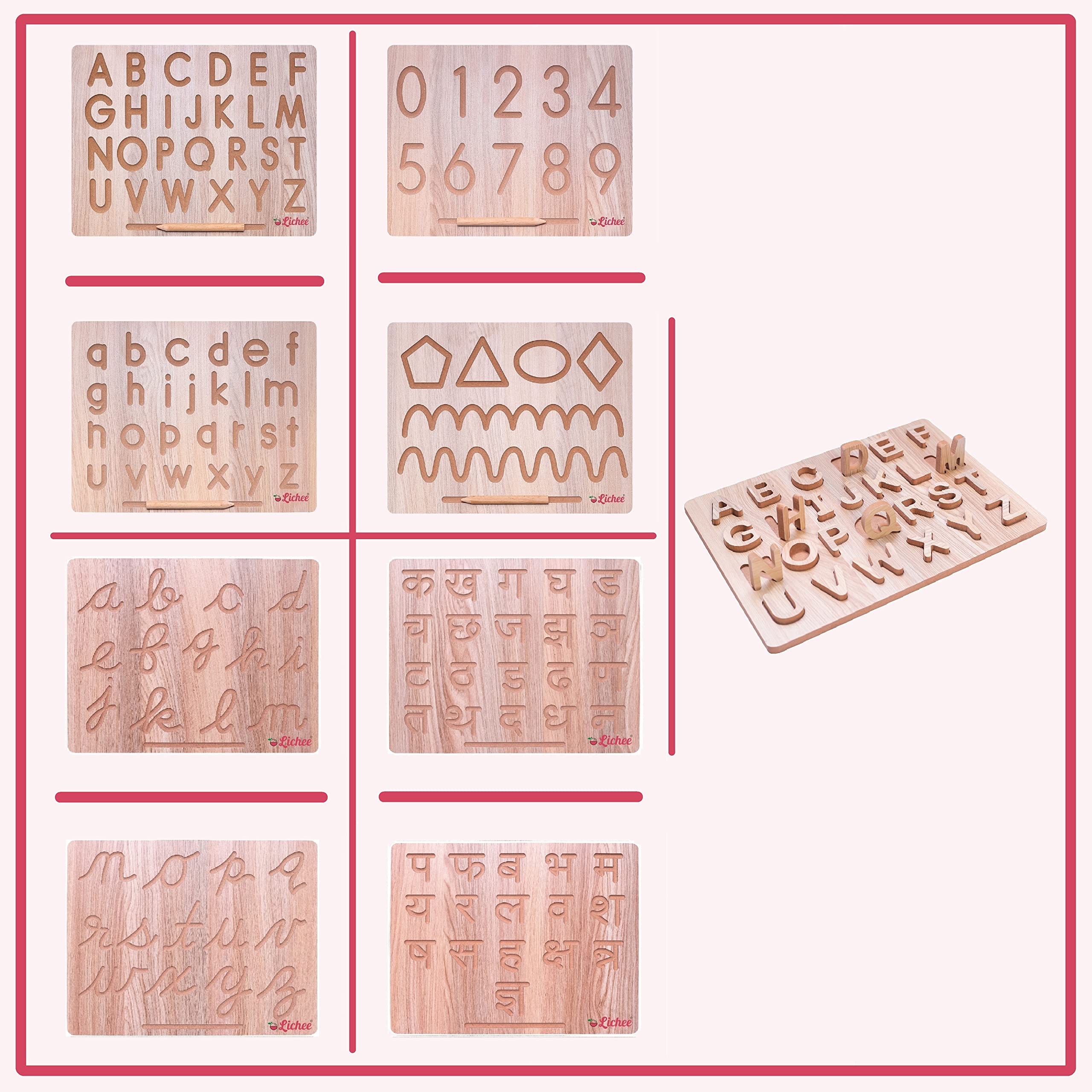 Lichee® Capital & Small, Cursive, Hindi Alphabet, Number & Pattern and Puzzle Learning and Educational Board Toys for 2+ Years Old Kids (B09V39V6SL) Amazon Price History, Amazon Price Tracker
