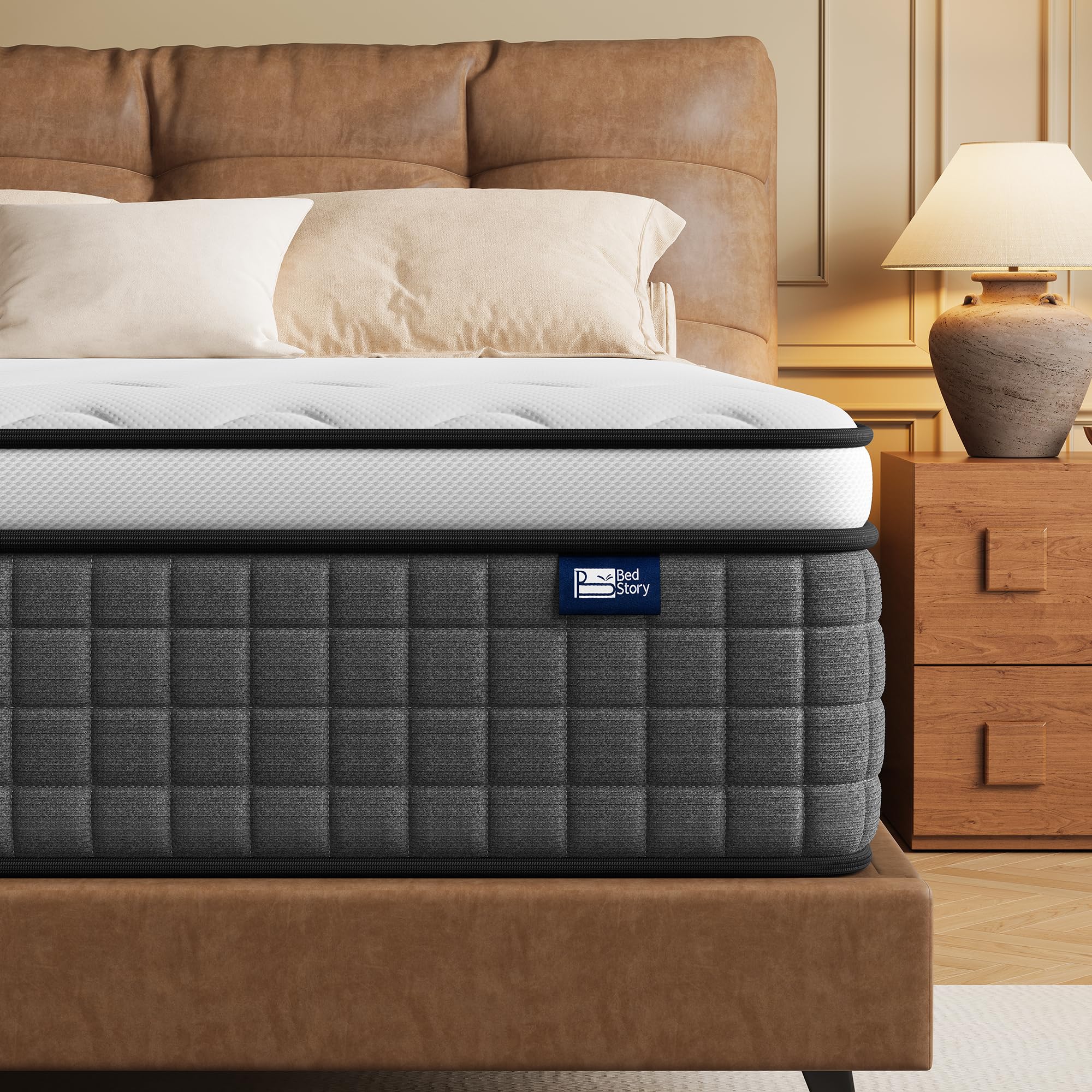 BedStory Matelas 90x190-30 cm - Matelas Ressorts Ensaches - Mousse à Mémoire de Forme - Confort Ferme - Isolation des Mouvements - Matelas Luxe - Soutien Lombaire - Durable & Respirant