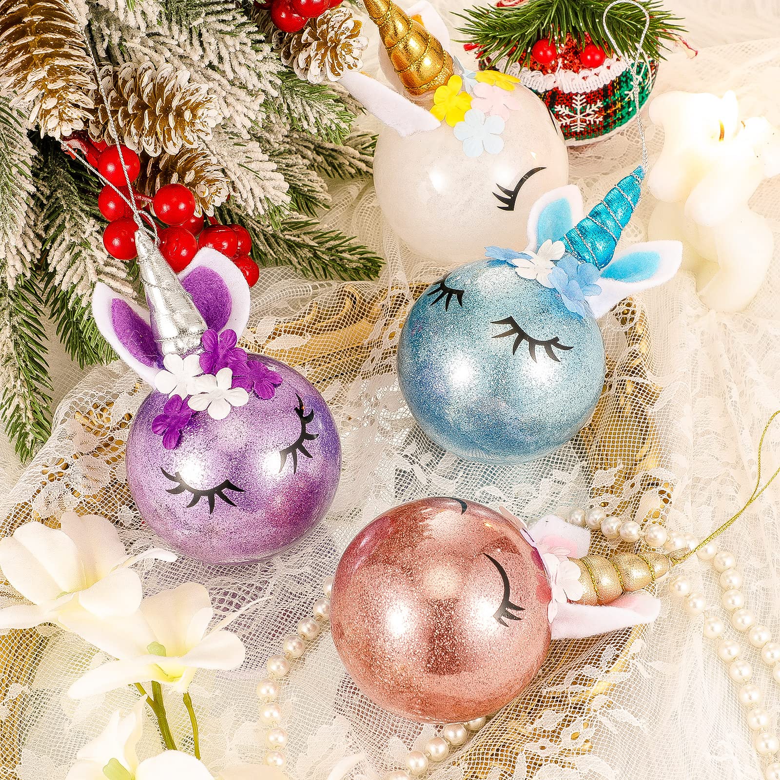 Amazon.co.jp: Charniol 12個 クリスマスユニコーンオーナメント