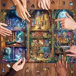 Jigsaw Puzzles for Adults 1000 Pieces, Interlock Perfectly Letter on Back No Dust, Home Decor Birthday Party Gift Toy for Men Women Elders Seniors, 1:1 Poster-Enchanted Library