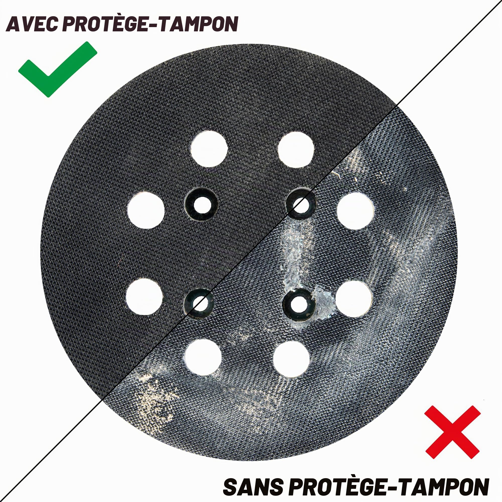 Trend Interface de protection pour plateau, 225 mm, ponceuses pour plaques de plâtre, 2 pièces, AB/PAD/225