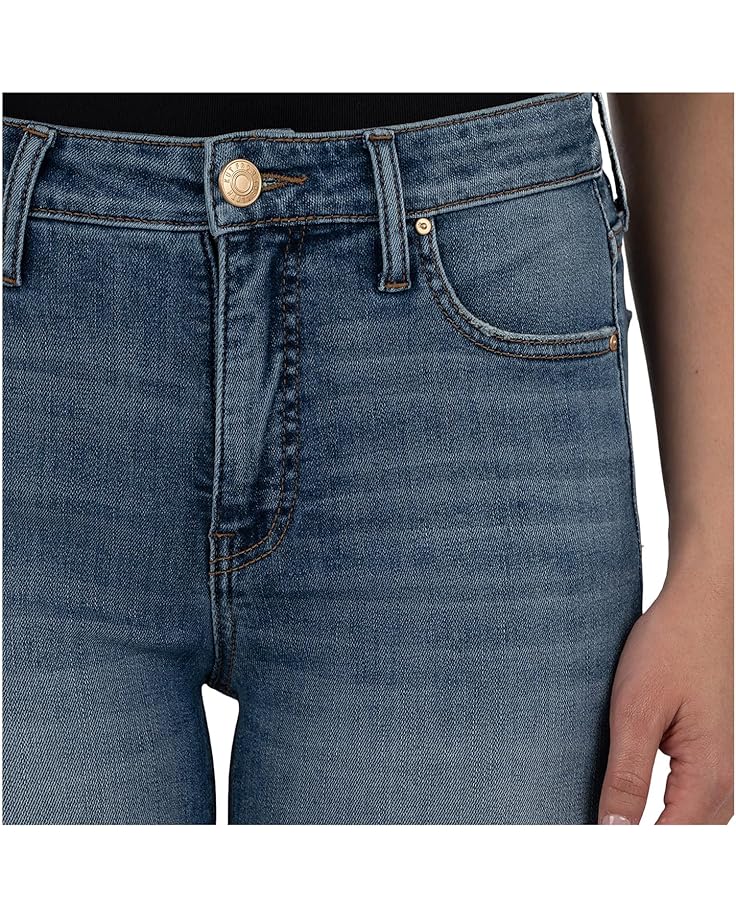 KUT from the Kloth Stella High-Rise Fab Ab Flare With Raw Hem in Black - #4 of 4