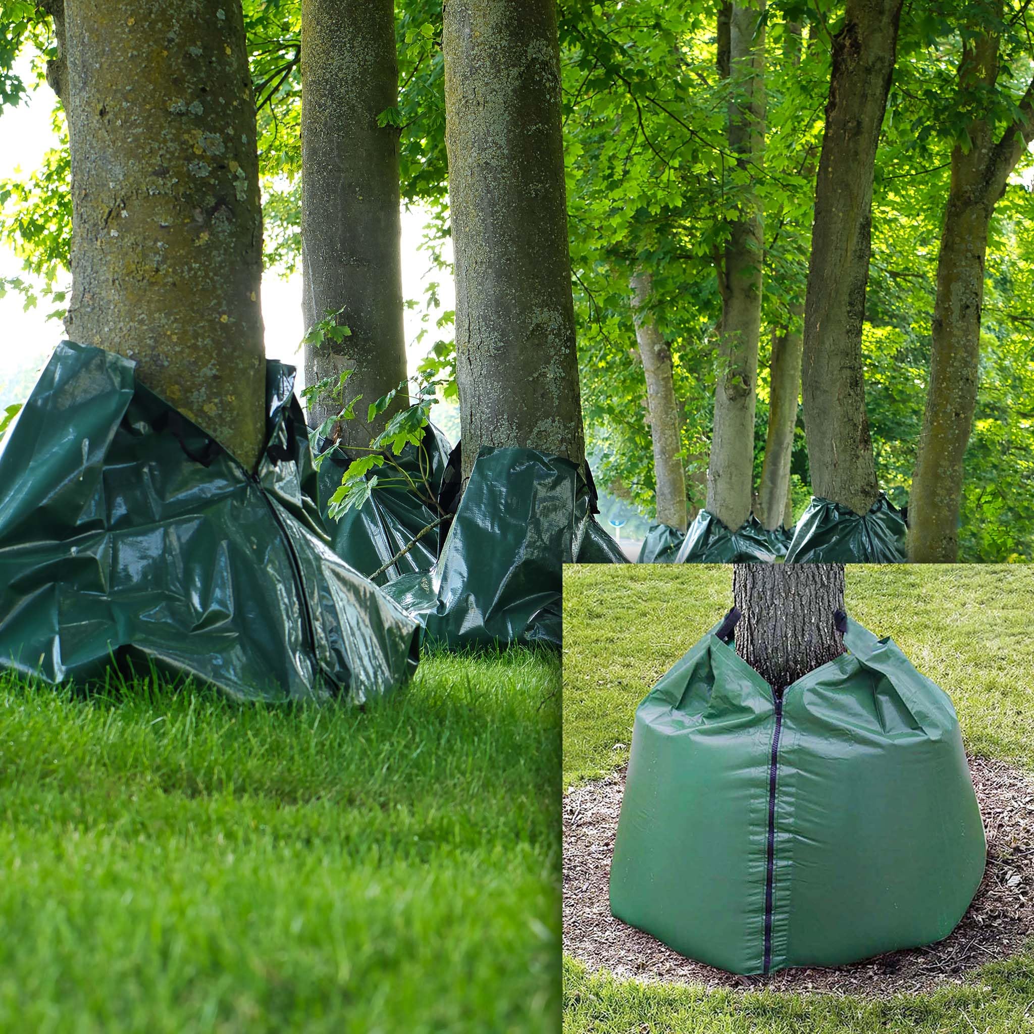 Wiltec 10x Worek nawadniający o pojemności 75 L, torba kroplująca z PVC o grubości 35-40 mm, do podlewania drzew w okresach suszy