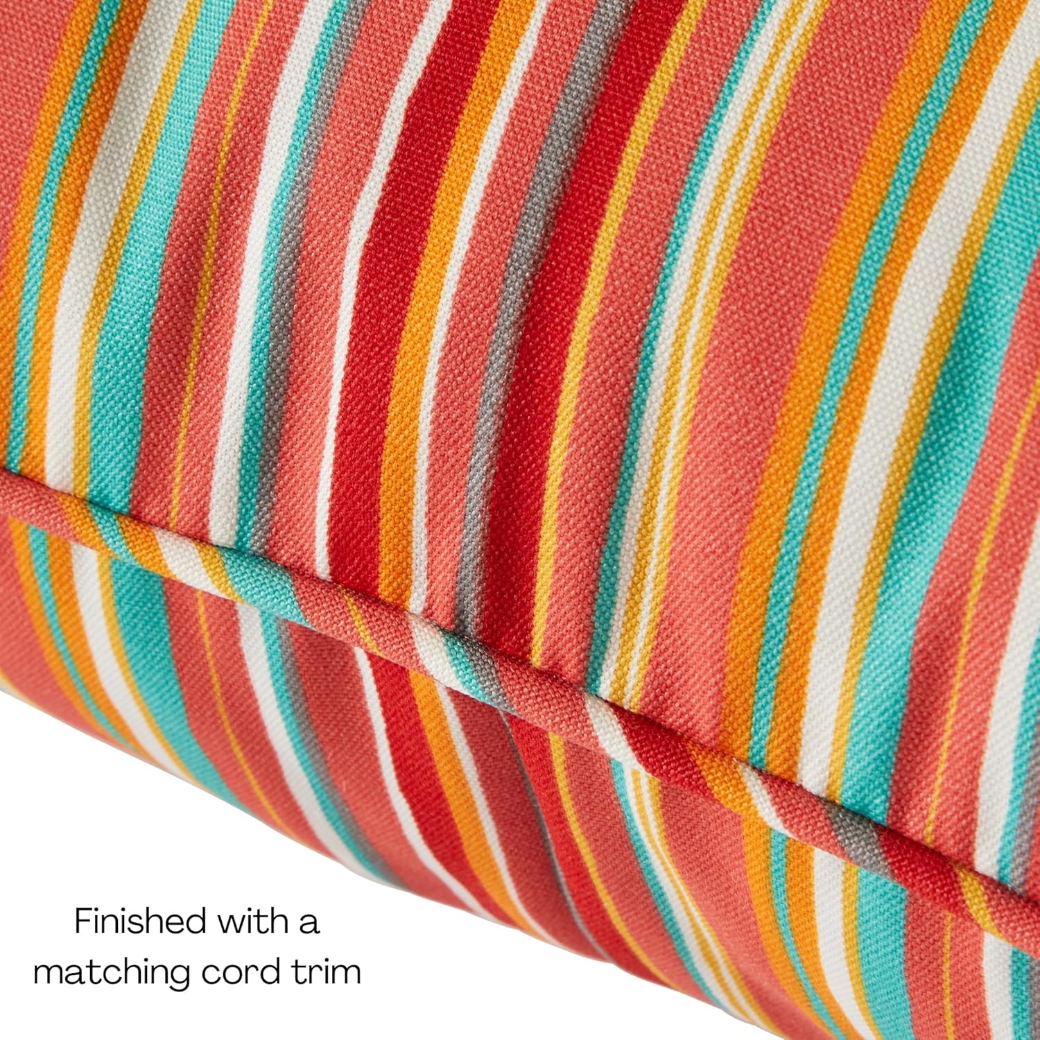 Greendale Home Fashions Outdoor Reversible 2-Piece Deep Seat Cushion Set, Coral Stripe